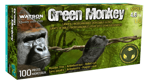 Green Monkey 4.6 mil Nitrile Disposable Gloves - Single Box of 100